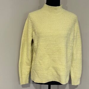 *COS* Light Yellow Mock Neck Wool Blend Sweater Size Large